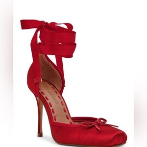 Steve Madden Larina Red Satin Heels